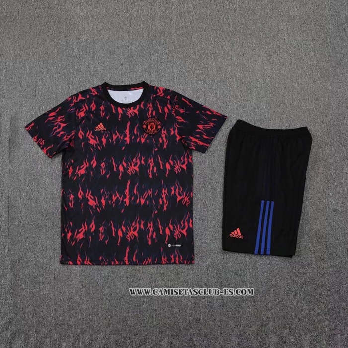Chandal del Manchester United 2022 Manga Corta Rojo - Pantalon Corto